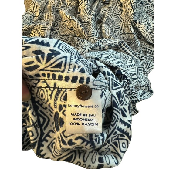 Kenny Flowers Hawaiian Shirt Rayon Limited Edition Palm Batik Blue Men's XL 2019 - Picture 9 of 12